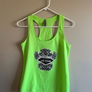 Neon Green Las Vegas Graphic Tank Top